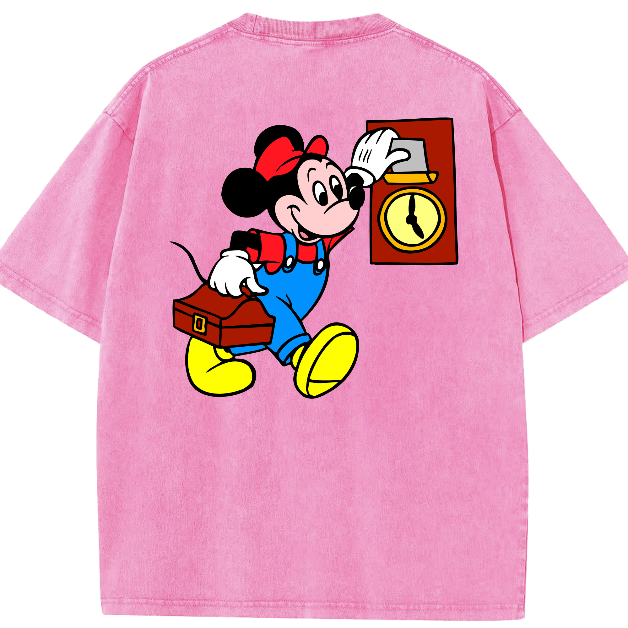 （画像用） ミッキーマウス Mickey Mouse 綿100% ヴィンテージ風 半袖Tシャツ（背面プリント）